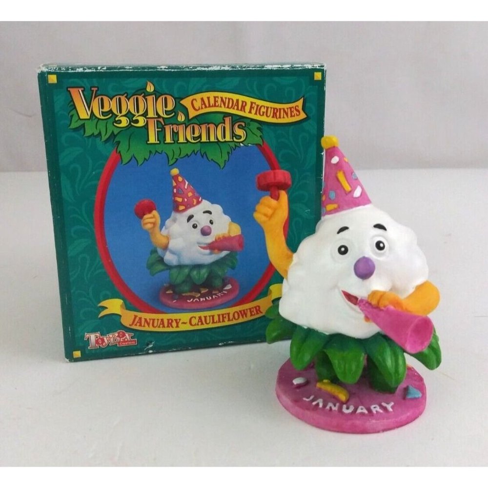 1998 ToyBox Creations Veggie Friends Calendar Figurines January Cauliflower